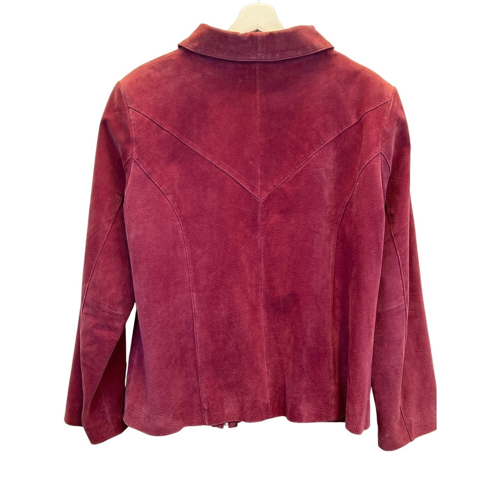 Lane Bryant Jacket Womens14/16 Pink‎ Suede Zip Front Pockets - Picture 5 of 8